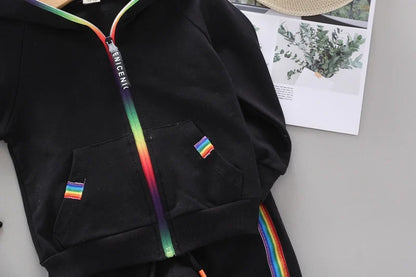 Spring Autumn Baby Girl Clothes Suit Boys Clothing Children Hooded Jacket Pants 2Pcs/Sets Toddler Sports Costume Kids Tracksuits