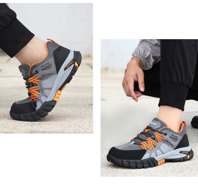 Work shoes with steel toe anti puncture work safety sneakers work man safety shoes anti-slip boots indestructible shoes for men
