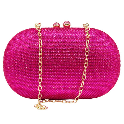 Middle East Diamond Embellished Evening Bag Pure Color Rhinestone Women's Clutch Handbag Polyester Daily Match Magnetic Buckle
