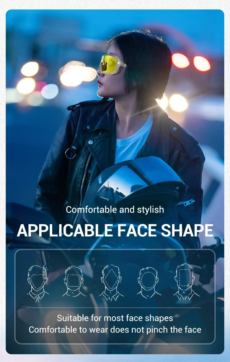 Yellow Polarized Sunglasses for Driving Night Vision Cycling Glasses Fashion MTB Mountain Bike Men Women Casual Glasses