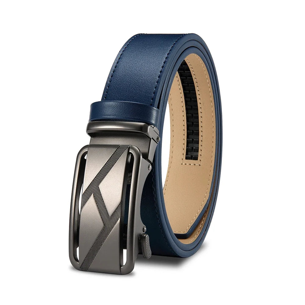 Brand Leather Belts for Men 105cm-135cm Automatic Belt with Ratchet Strap Top Quality Belts Luxury Belts for Men