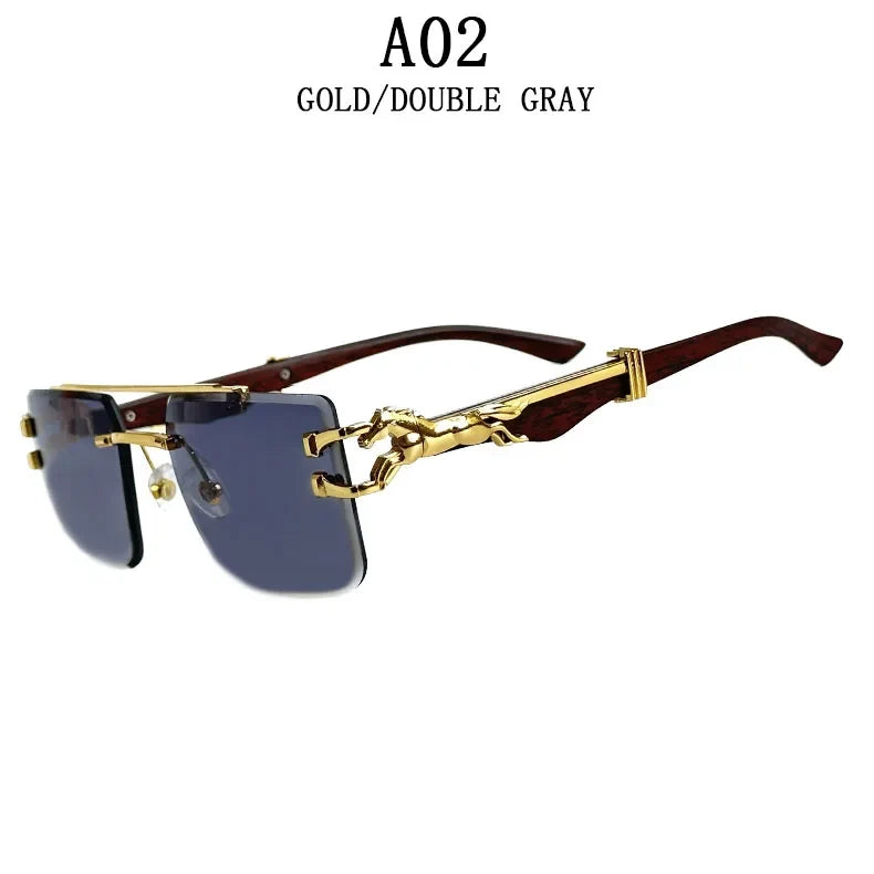 New Retro Rimless Sunglasses For Men Steampunk Sunglasses Women Punk Fashion Glasses Vintage Shades Gafas De Sol Sonnenbrill Sun