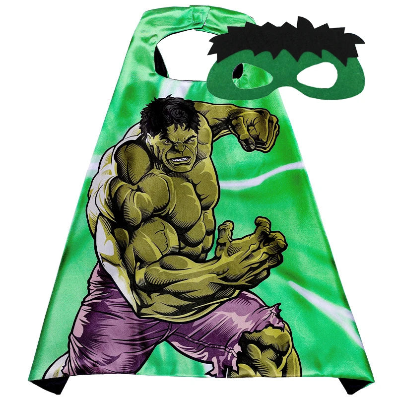 Halloween Super Hero Masquerade Mask Cape Cloak Anime Spider Man Batman Cloak Action Figure Marvel Toys Cosplay Party Gift
