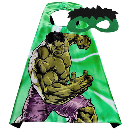 Halloween Super Hero Masquerade Mask Cape Cloak Anime Spider Man Batman Cloak Action Figure Marvel Toys Cosplay Party Gift