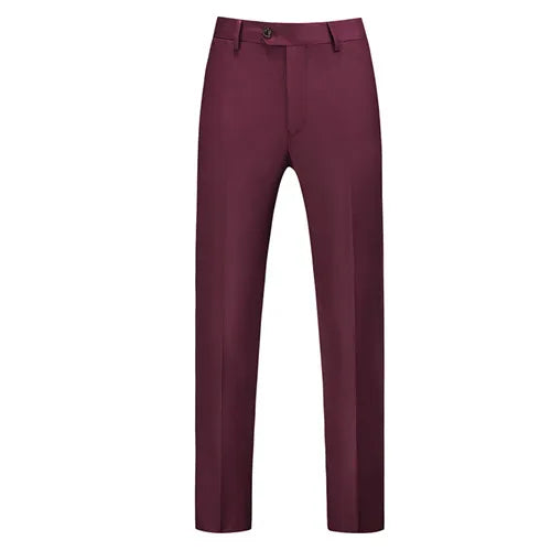 2026 New Men's Middle Waist Pants, 25 Color Choice, Elegant Office Men Trouser, Modest Green Pink Yellow Asian Size M-6XL