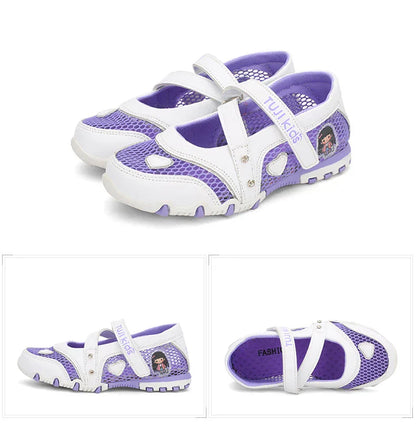 2024 New Summer High Quality Non-slip Children Shoes Girls Fashion Sandals Cartoon Princess Sandals Kids Flat
