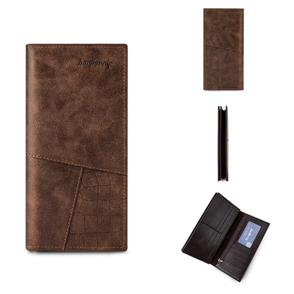 Men's Long Wallet Multi-card Slot Card Money Holder Wallet Zipper Multi Functional PU Leather Coin Purse for Man
