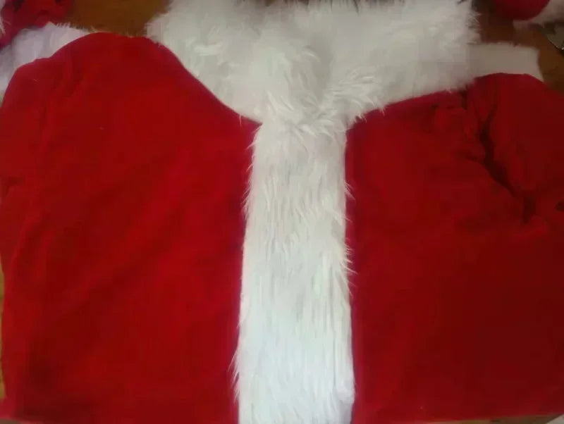 Santa Claus Cosplay Costume Christmas New Year Men Costumes Red Deluxe Classic Adults Xmas Set Carnival Party RolePlay Suits