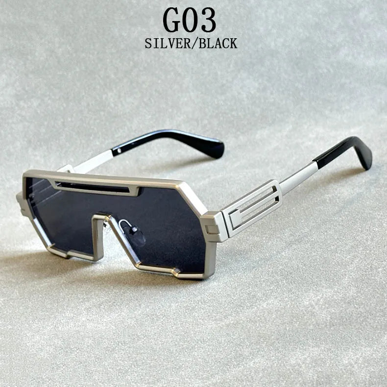 Steampunk Sunglasses For Men Vintage Designer Punk Fashion Glasses Retro One-Pieces Gafas De Sol Hombre Lunette De Soleil Homme