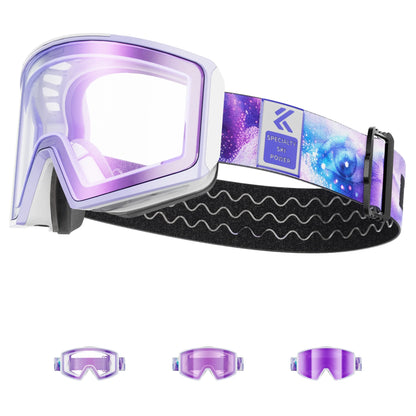 Photochromic Ski Goggles Magnetic Anti-Fog Lenses UV400 Protection Men Women Ski Goggles Snow Sunglasses Sports Eyewear