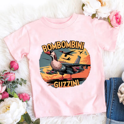 Italian Brainrot T-Shirt Kids Cartoon Anime Print Clothes Round Neck Basic Boys Tops Absorbent Casual Shirts Gift