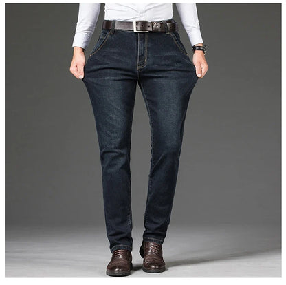 Plus Size 28-46 Spring Autumn Classic Business Trousers Male Brand Men's Fashion Casual Jeans Straight Elasticity Denim Pants