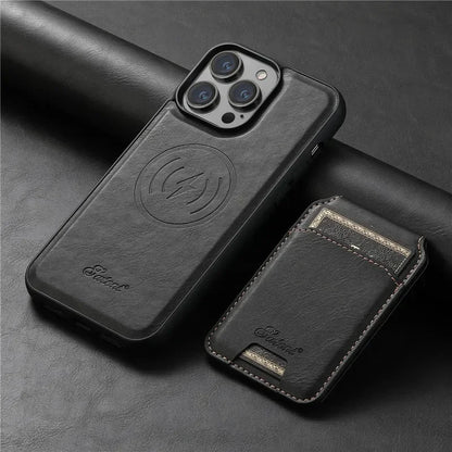 Magsafe Magnetic 2 In 1 Detachable Wallet Leather Case For iPhone 12 13 14 15 16 17 Pro Max Plus 16E 17 Air Holder Cover