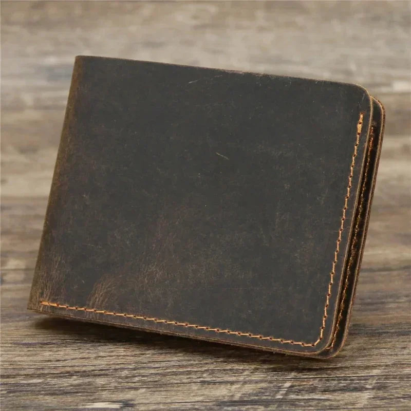 Men's Crazy Horse Leather Wallet, Genuine Leather Wallet, Card Bag, Simple Retro European and American Style, Mens Purse 2026