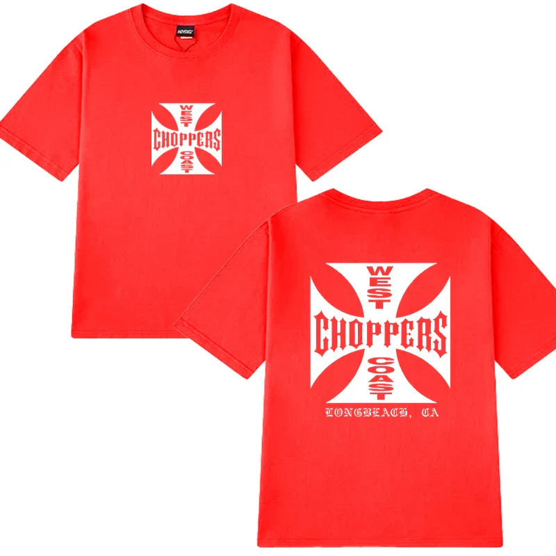 New in Summer Fashion Y2k T Shirts Men Women West Coast Choppers Print short sleeve T-shirt Unisex Casual 100% Cotton clothing