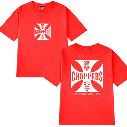 New in Summer Fashion Y2k T Shirts Men Women West Coast Choppers Print short sleeve T-shirt Unisex Casual 100% Cotton clothing