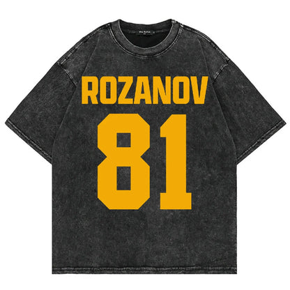100% Cotton Vintage Washed Heated Rivalry Ilya Rozanov 81 Boston Raiders T Shirt Men Scott Hunter Shane Hollander Acid Wash Tees