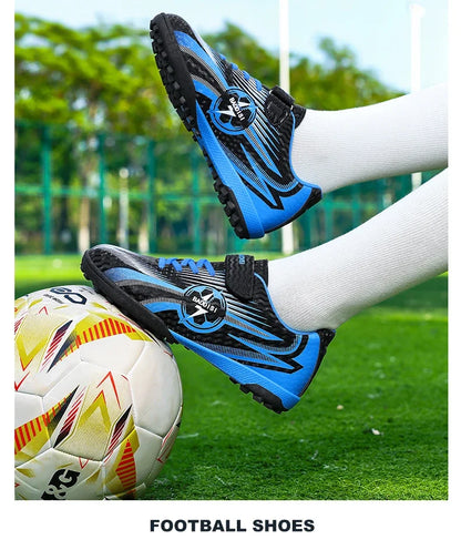 Kids Soccer Cleats Football Shoes AG/TF Studs Non Slip Wear Resistant Breathable Training Sneakers Children Boy Girl Match Boots