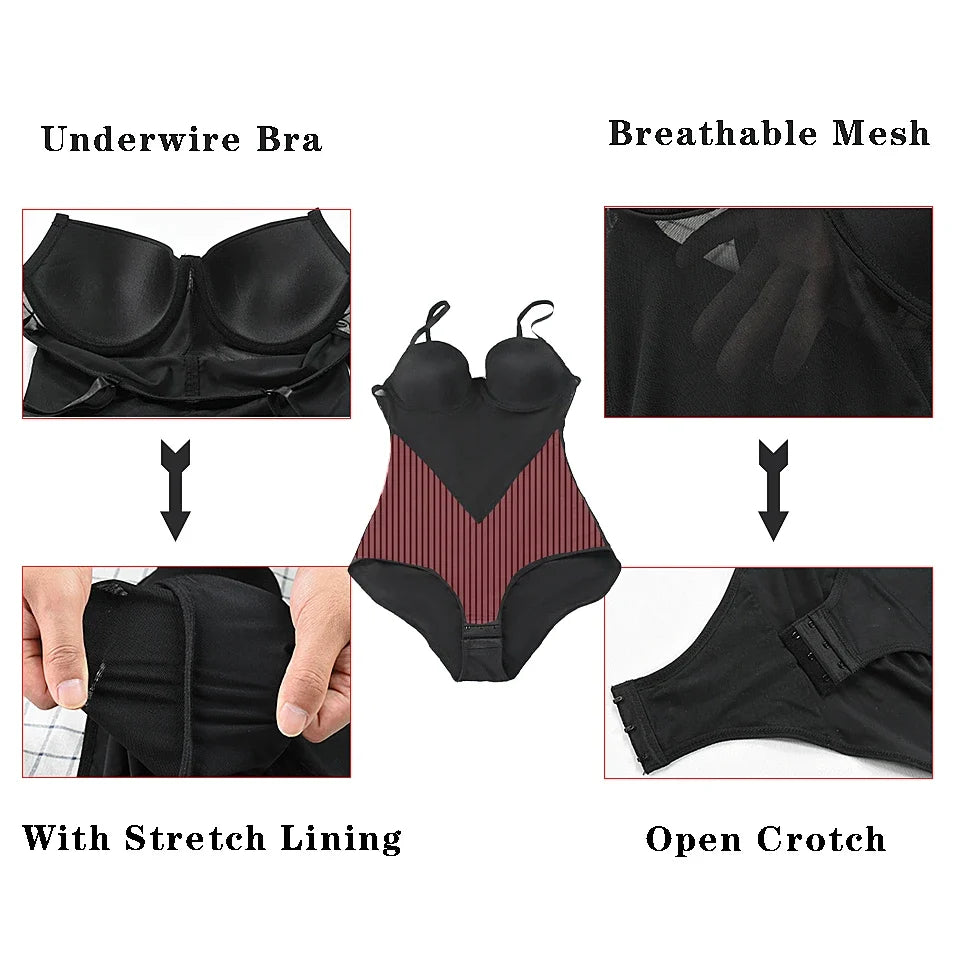Body Shapewear Women's Binders and Shapers Mesh Bodysuit Breathable Waist Trainer Butt Lifter Shaper Slimming Corset Underwear