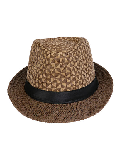 Men's Hat Woven Straw Sunshade Hat Casual Buckle Beach Sun White Wedding Black Belt Fedoras Jazz Hat Panama Cap