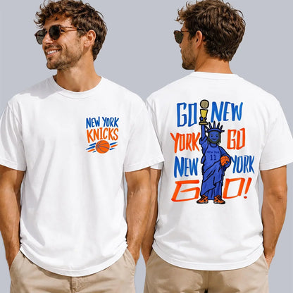 New York NY-Knicks Go Graphic T-shirt Men and Women 100%Cotton Y2K Clothing Fashion Round Neck Short Sleeved Tee
