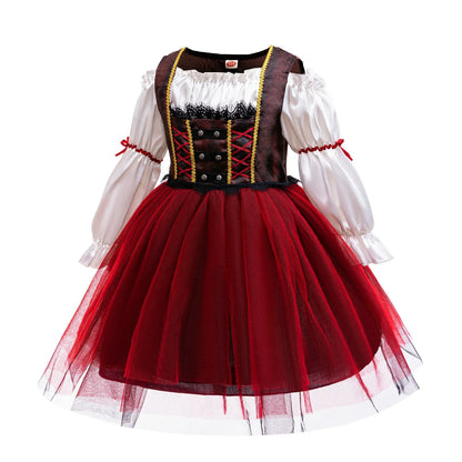Halloween Girl Pirate Dress Pirates Caribbean Role Playing Costume Children Princess Dress Pirate Captain Performance Costume