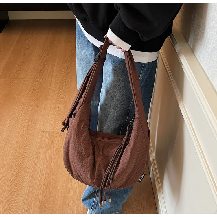 New Comfortable and Versatile Texture Hobo Bags Women Crossbody Bags Large Capacity Lightweight Casual Storage Bags Fashionable