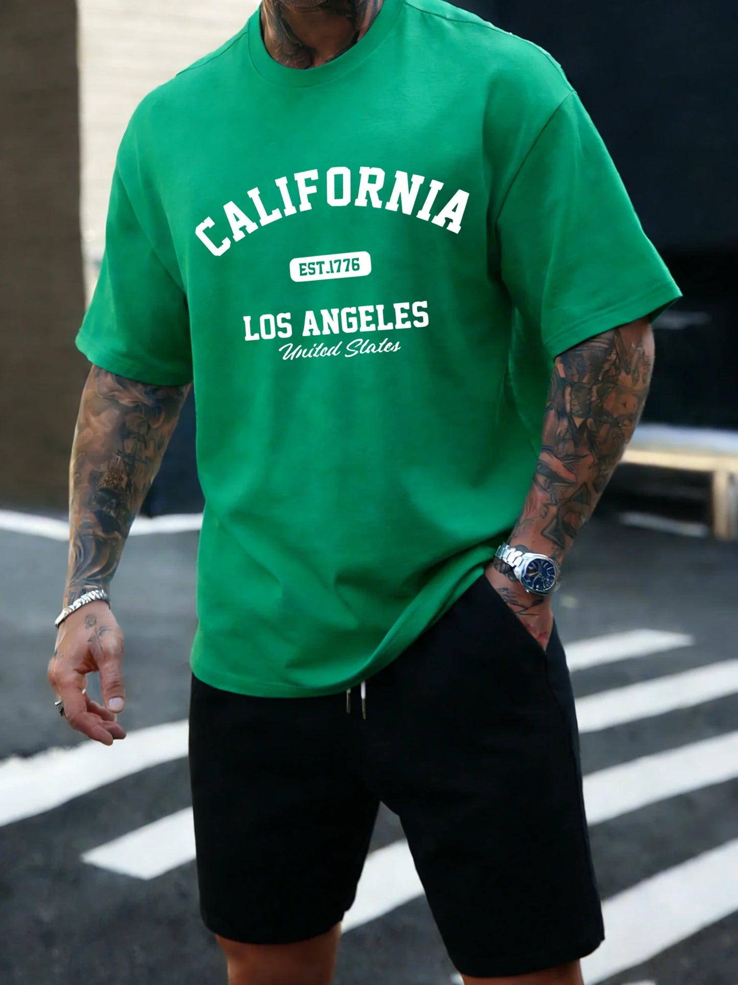 California Los Angeles Est 1776 Men T Shirts Retro Fashion Soft Short Sleeve Summer Comfortable T-Shirt Unisex Cotton Loose Top