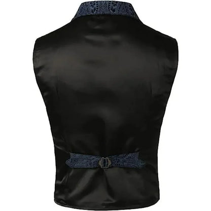 Men Suit Vests Steampunk Gothic Printed Turn Down Collar Waistcoat Male Slim Sleeveless Stage Party Casual Vests
