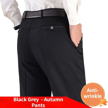 Mens Summer Casual Suit Thin Pants Classic Formal Business Fashion Autumn Thick Stretch Trousers Male Brand Clothes GOZBKF