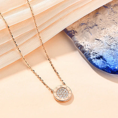 1.4mm D Color Moissanite Round Brilliant Cutting Rose Gold Plated 925 Sterling Silver Necklaces Wholesale Fine  Jewelry