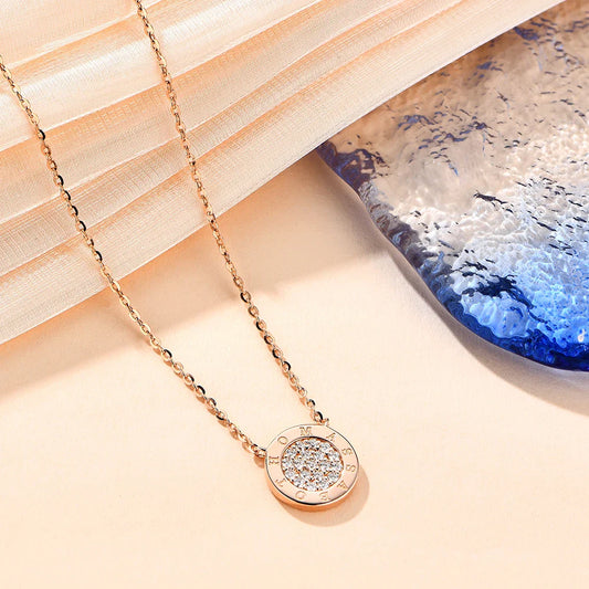 1.4mm D Color Moissanite Round Brilliant Cutting Rose Gold Plated 925 Sterling Silver Necklaces Wholesale Fine  Jewelry
