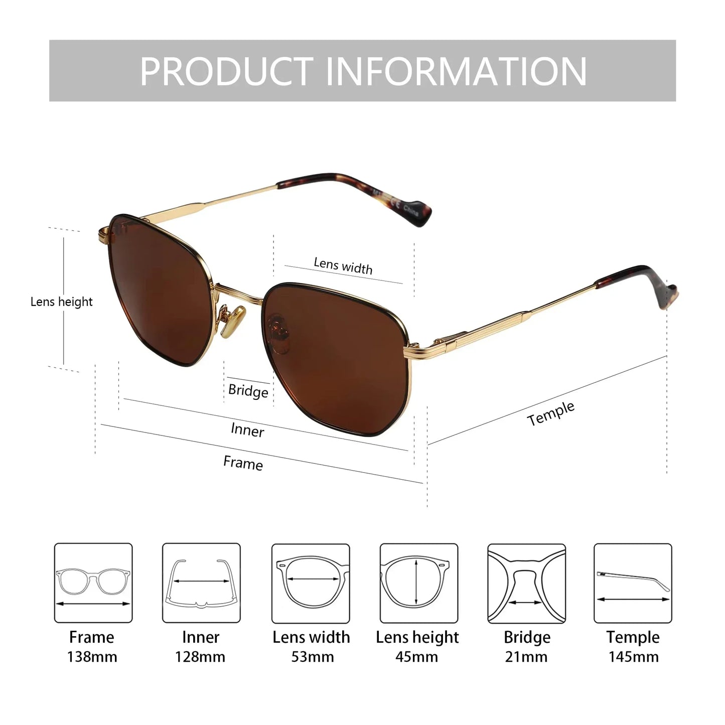 Trendy Polarized Prescription Sunglasses Hexagonal Progressive Sun Glasses For Men Women UV400 Protection Shades