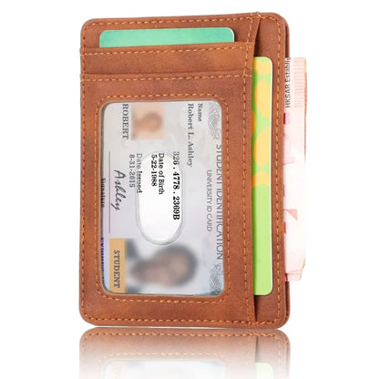 Blocking Wallet Business Card Cover for Case Super Thin Men Leather Credit Card Holder Card Travel Wallet Minimalist Wallet