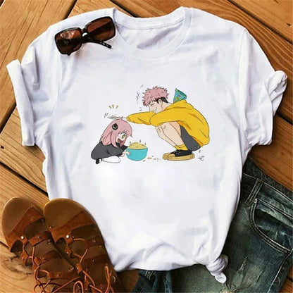 Anime Spy X Family T shirt Wommen Japanese Harajuku Fashion Short Sleeve T-shirts Summer Tops Kawaii O-Neck Women's T-shirt Top