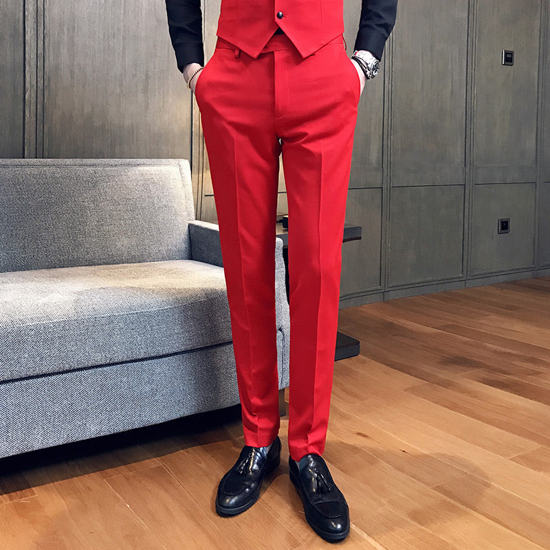 2022 Spring Summer New Men Suit Pants Solid Color Casual Business Dress Pants Slim Fit Trousers Formal Men Social Casual Pants