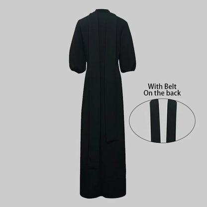Modigirl Wedding Prom Evening Gown Party Slit Maxi Dresses for Woman 2025 New Lace Up Gold Button Womens Black Autumn Long Dress