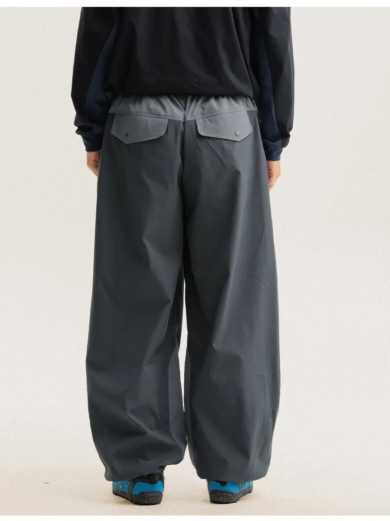 Men Outdoor Lightweight Quick Dry Ultra Loose Casual Splice Wide Leg Techwear Track Cargo Pants Women Streetwear Baggy Trousers