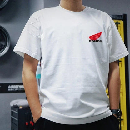 Men's and Women's T-shirts Summer Locomotive Motorcycle Rider Riding CBR Gold Wing Racing Short-sleeved Cultural Shirt Ins