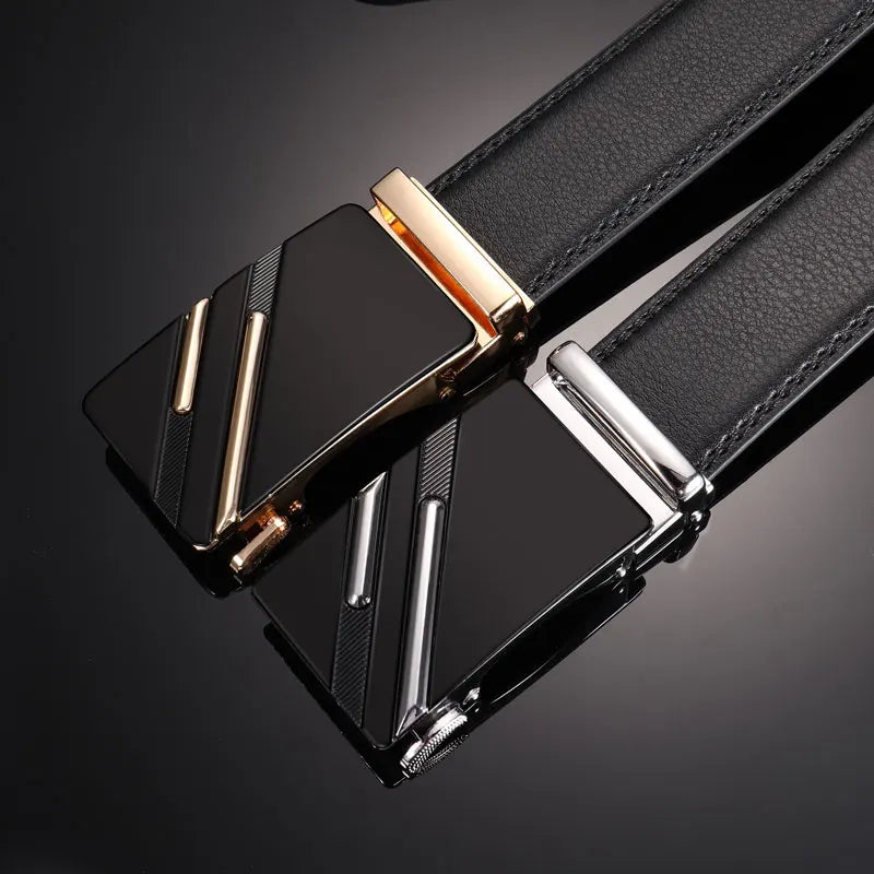 New Men's Belt Automatic Buckle Pants Belt Cowhide Automatic Buckle Formal Business Men's Belt With Suit Belt