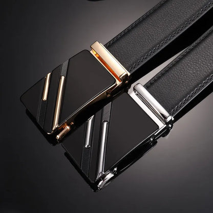 New Men's Belt Automatic Buckle Pants Belt Cowhide Automatic Buckle Formal Business Men's Belt With Suit Belt
