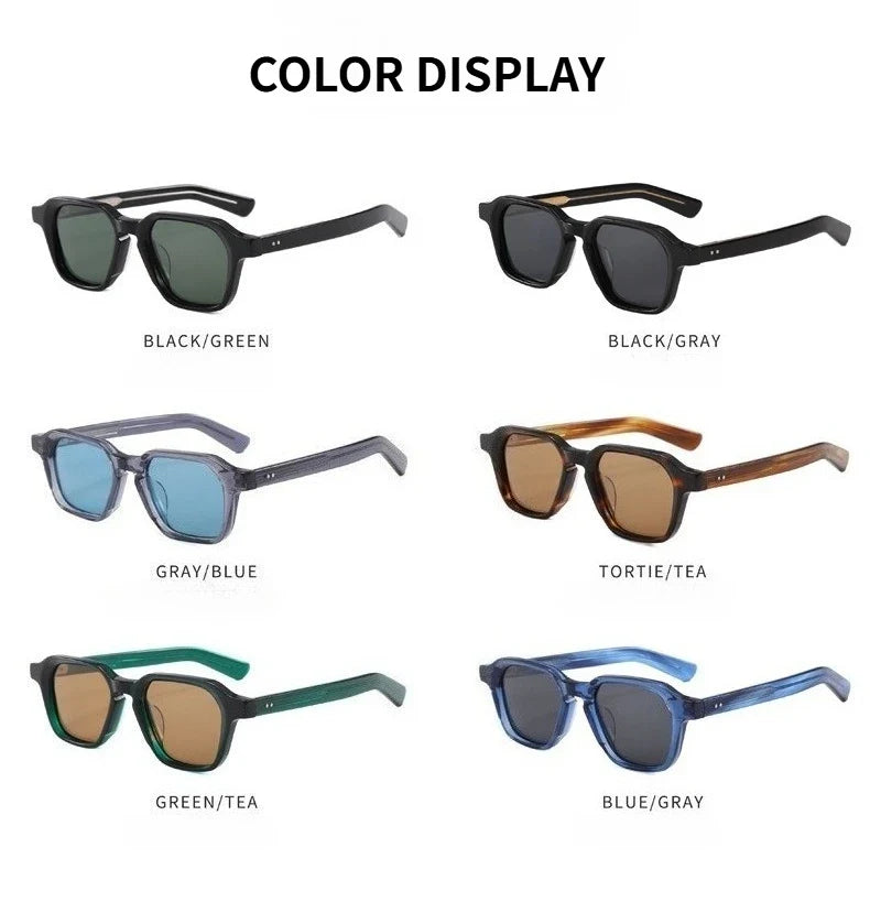 Fashion New Square Polarized Men Sunglasses High-end Acetate Women Outdoor Driving UV400 Sun Glasses Support Prescription Lenses