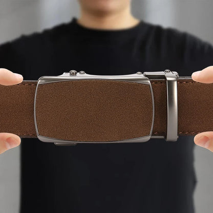 Men's Leather Belts Fashion Automatic Buckle PU Male Belts Luxury Business Designer Black Brown 115 125 135cm