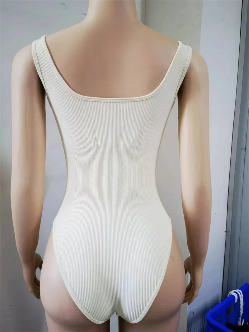 Ribbed Tummy Jumpsuit Daily Shaper Bodysuits Light Control Compress Tummy Control Open Crotch Shapewear Suits Open Crotch