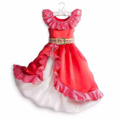 Muababy Princess Dress for Girls Aurora Belle Elsa Jasmine Cosplay Costume Party Halloween Carnival Outfit Kids 2-8Y Vestido