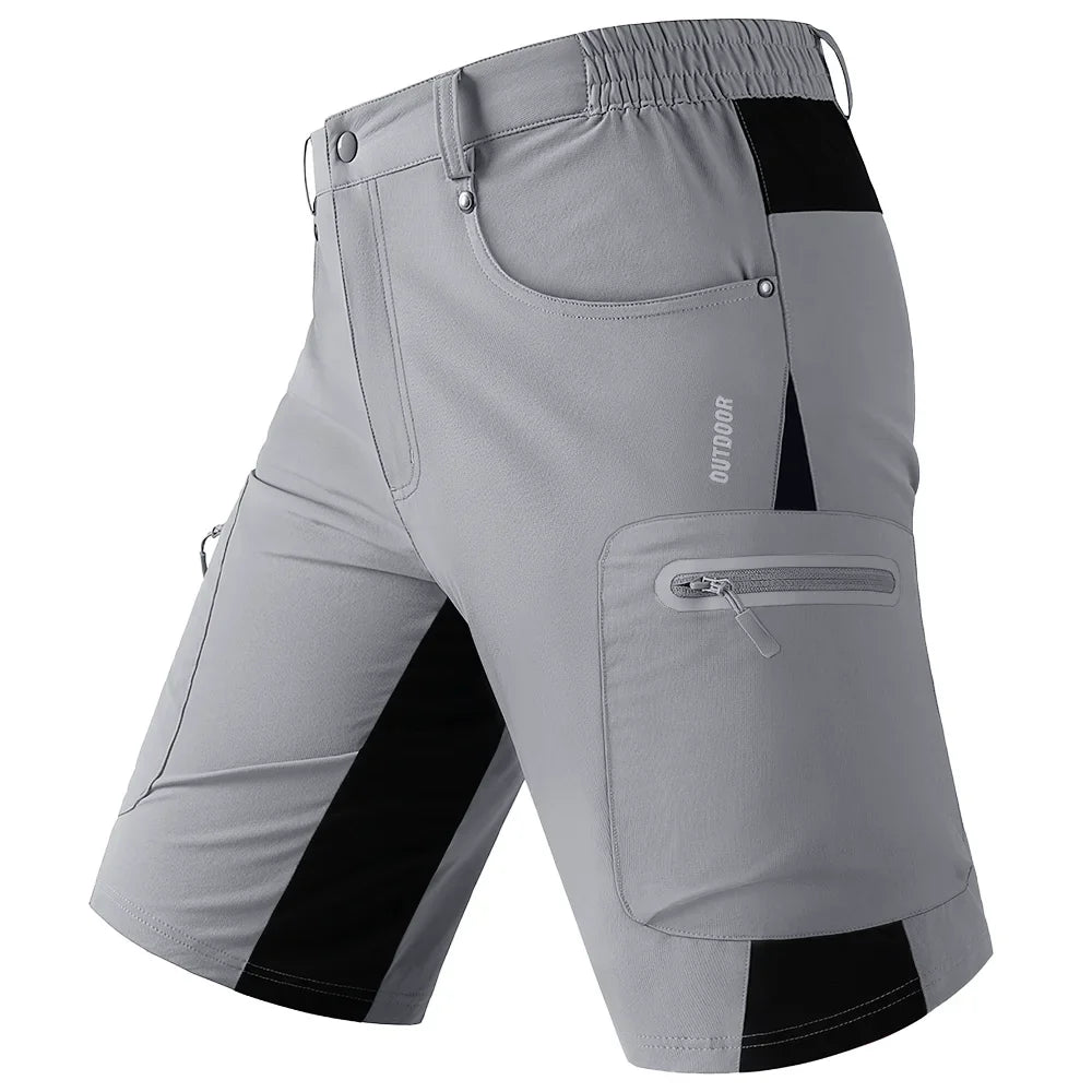 Quick Dry Cargo Shorts Mens Lightweight Work Cargo Shorts Multi Pockets Waterproof Outdoor Hiking Fishing Shorts Male