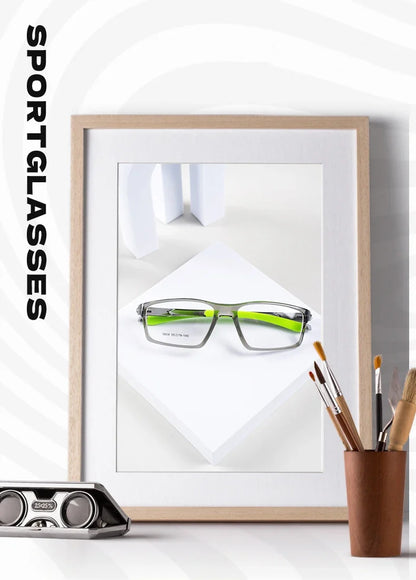 Geometry Sports Men Women Running Anti-dropout Reading Glasses TR90 Prescription Anti Blue Light Myopia Customized 9804