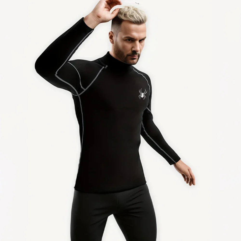 Men's Long Sleeve Compression Shirt Gym Fitness Athletic Undershirt Elastic Sport Running Tops