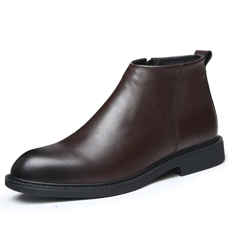 New Business Men's Short Boots Retro fashion minimalist style Outdoor leisure party office genuine leather adult quality shoes