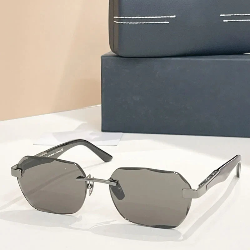 Rimless Luxury Sunglasses Gradient Square Handmade Germany Top Quality Designer Fashion Trendy UV400 Men Women Gafas